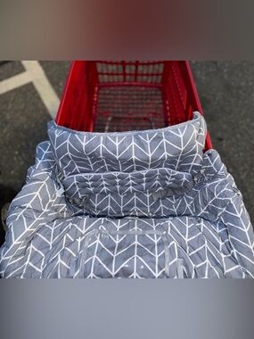 2-in-1 Cushioned Gray Shopping Cart Cover
